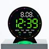 3D LED Wall Clock, Black, Remote-Controlled, Korean Style, Can Hang or Stand.