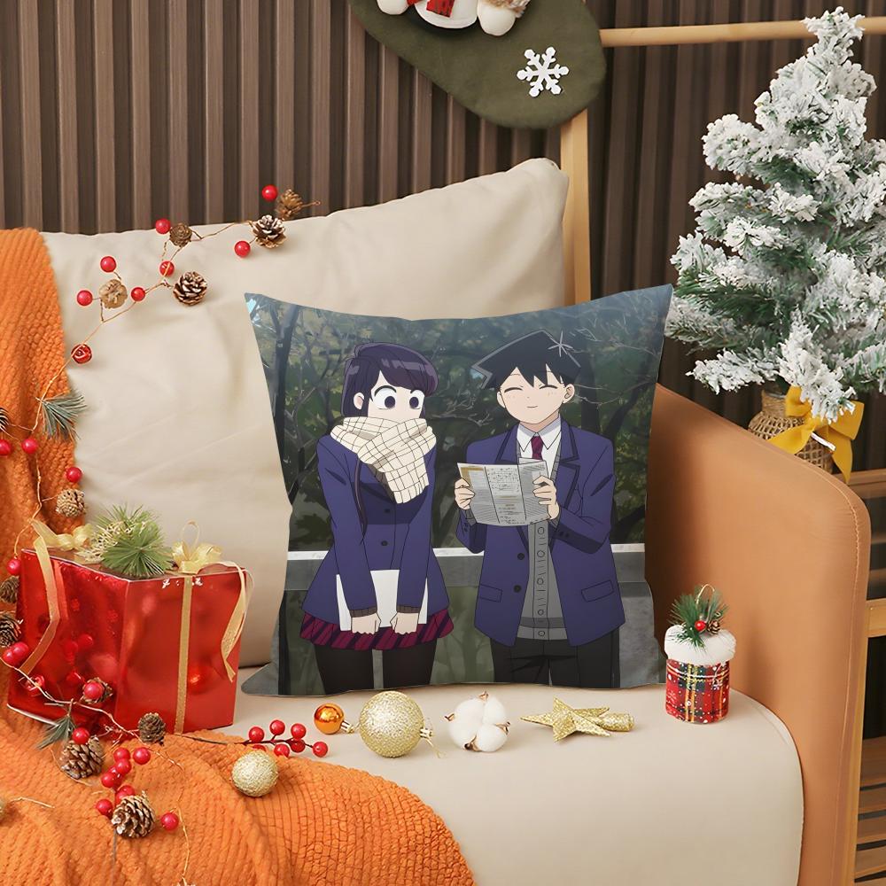 

KKomi Cant Communicate Anime Cartoon Pillow Case Printing Pillowcase Living Room Sofa Cushion Cover Bedroom Room Decor 30X30cm