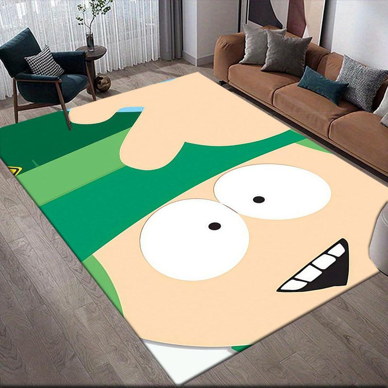 Kyle South Park Flannel Printed Carpet, Home Sofa Decoration for Living Room & Bedroom, Non‑Slip Play Flannel Floor Mat for Game Room