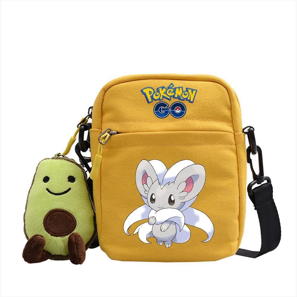 Plecak z anime Pokemon Mała płócienna torba na ramię z kieszenią na zamek do codziennego użytku