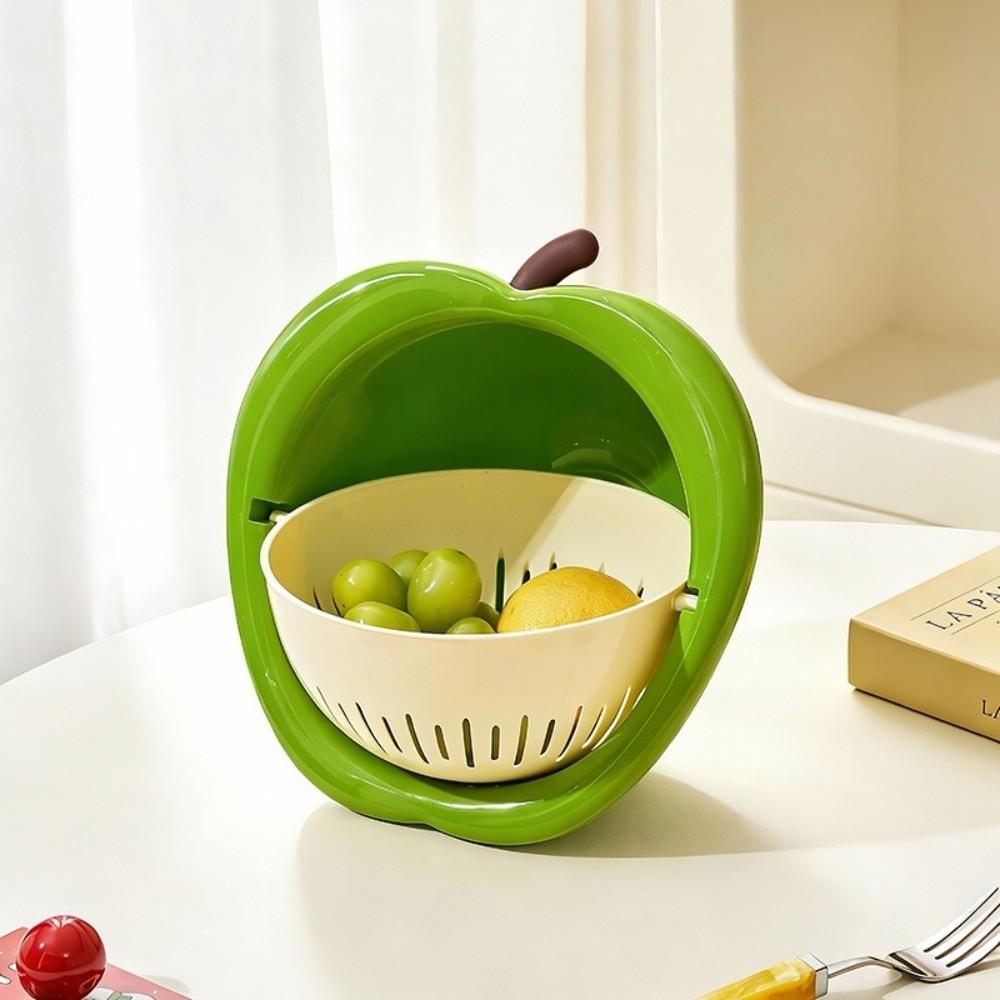 Quick Draining Kitchen Drain Basket Double Layer Strainer Basket New Fruit Washer Bowl  Kitchen Use