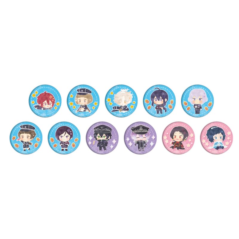 Touken Ranbu 01 Picture Book Cloth Tin Badge Box of 11 Wanpaku! Ver.
