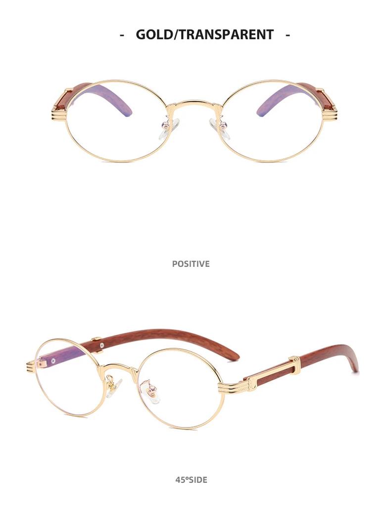 Luxury Brand Designer Glasses Man Retro Classic Round Oval Sunglasses Men Travel Wooden Shades Lentes  Hombre Oculos