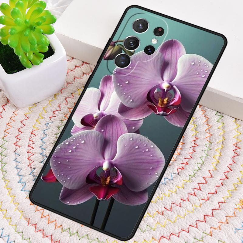 Orchid Flowers Colorful Silicone Phone Case For Samsung Galaxy note 10 pro S26 S25 S24 S23 S22 S21 Plus S25Ultra Capa Cover