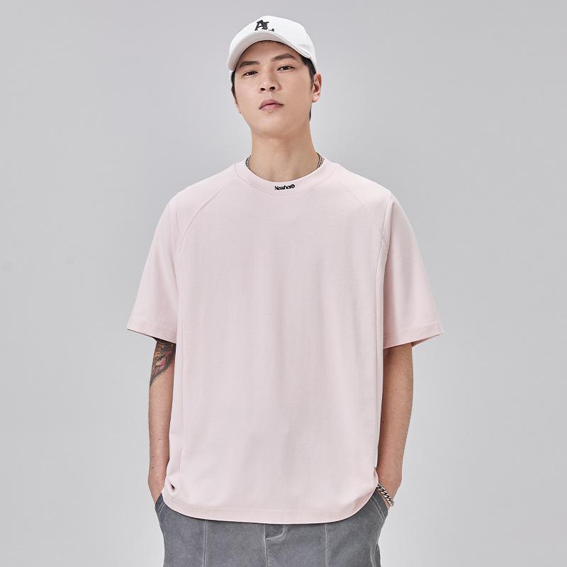 New Summer American Pink Short-sleeved T-shirt Men's Loose Heavy Half-sleeved T-shirt Couple Top