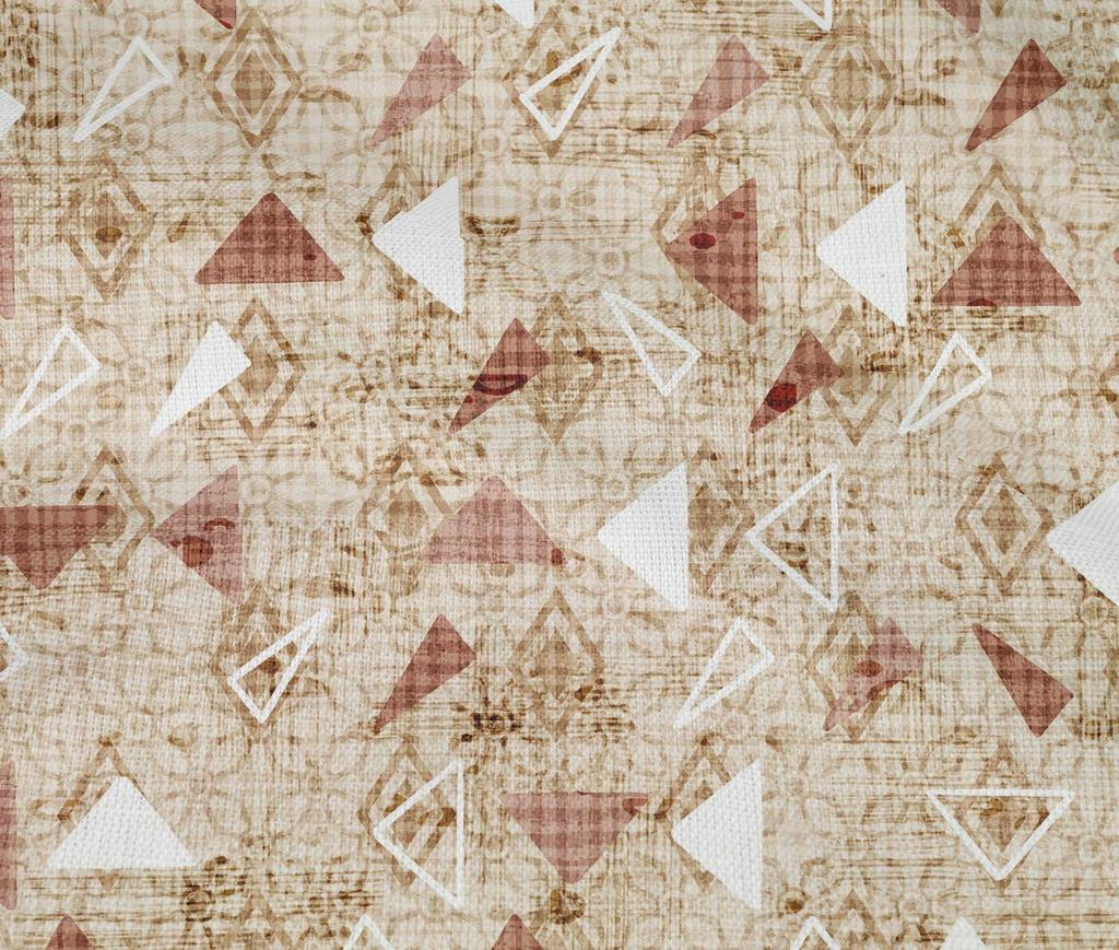 oneOone Cotton Flex Hot Curry Fabric Texture & Triangle Geometric Craft Projects Decor Fabric Printed By The Yard 40 Inch