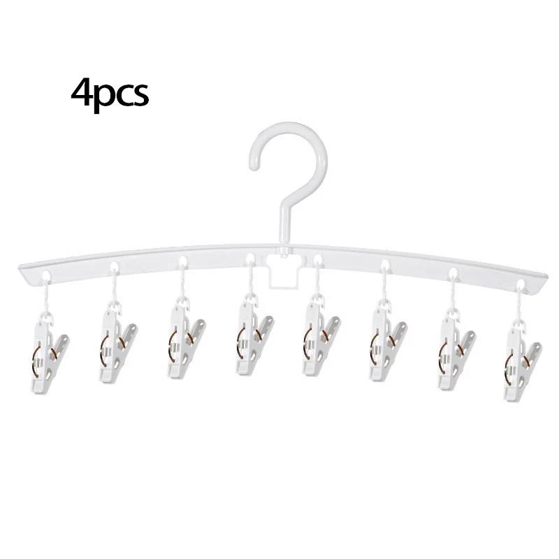 1/2/4pcs-8 clip hangers, hat leggings storage rack, durable sock drying rack, suitable for household storage rack