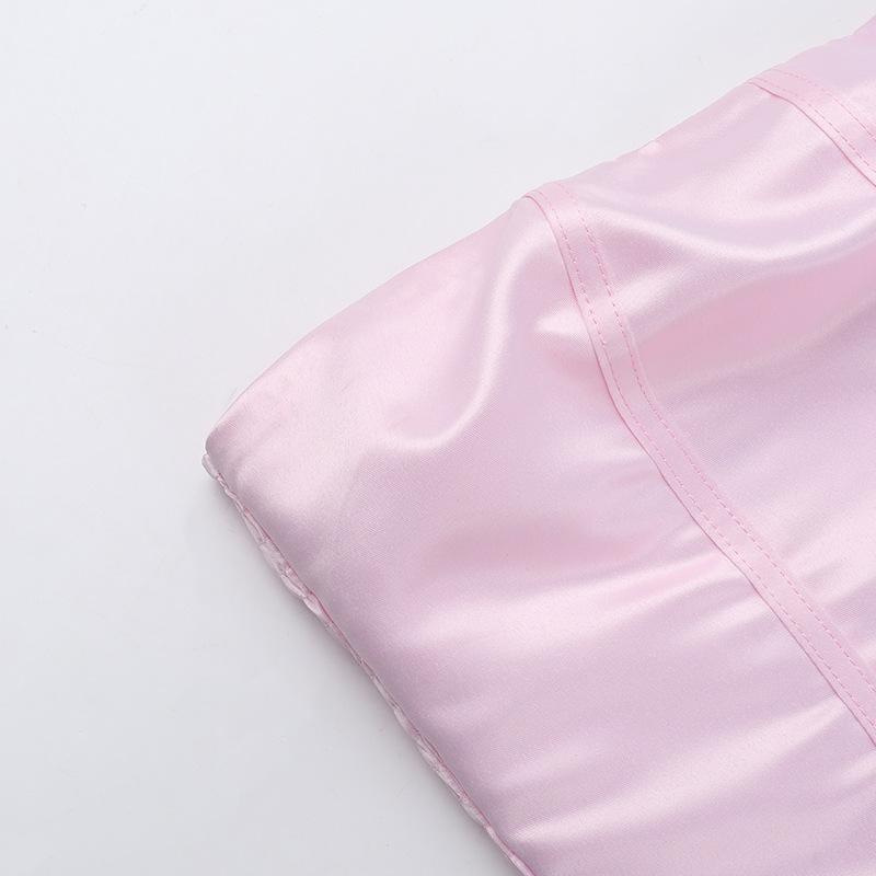 Herbst Damen Kleid Socialite Stil Sexy Schlank Satin Trägerlosen A-Swing Kleid