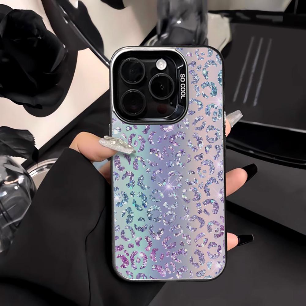 Leopard Print Phone Case For iPhone 16 13 15 14 11 12 17 Pro Max 16 Pro Max Shockproof Bumper Armour IMD Cover Funda Coque Shell