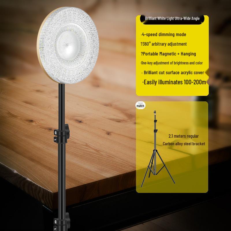 Rechargeable Magnetic Crystal Saucer Lamp: Portable Hanging Light for Camping and Outdoor Use