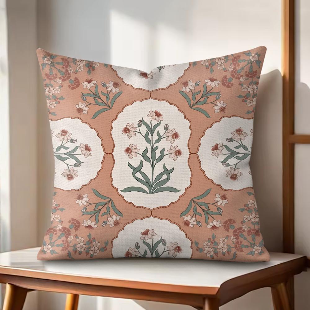 

Retro Roman pattern Cushion Cover Natural Linen Organic Fabric DoubleSided Printing Couch Pillow Covers Home Decor 30x30cm