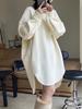 Plus-Size 300 Jin Lambswool Mid-Length Sweatshirt Dress for Women - Autumn/Winter European Style