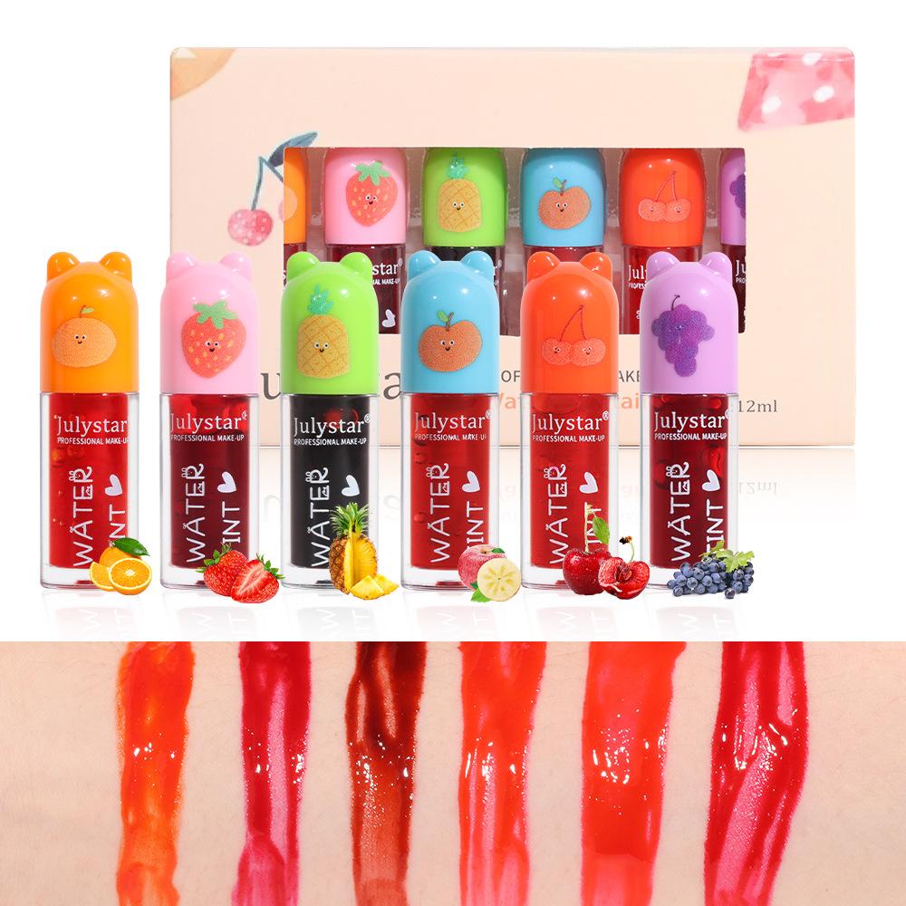 Glossy Mirror Lip Glaze Set Lip Dye Not Easy To Fade Non-stick Cup Moisturizing Lipstick Water