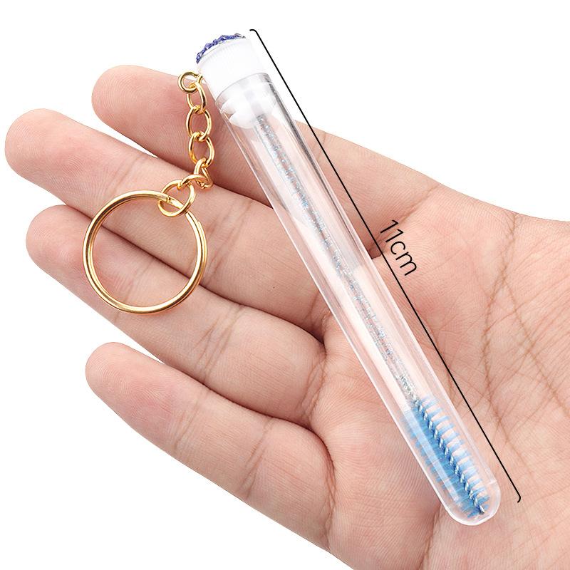 Eyelash Mascara Wands Empty Tube With Keychain Lash Spoolies Plastic Case Brush Holder