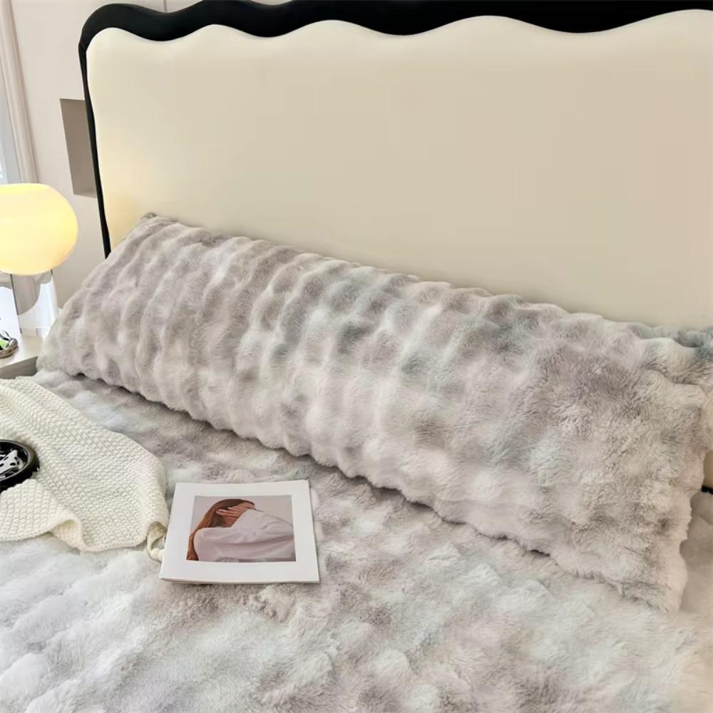 Soft Winter Pillow Cover Extended Double People Pillow Plush Long Pillowcase King-size Bed