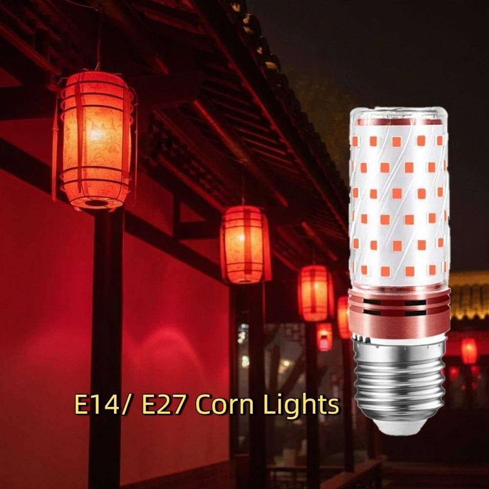 Red Color E14/ E27 Corn Lights Energy Saving High Brightness LED Corn Bulbs No Flicker Replace LED Bulbs Christmas