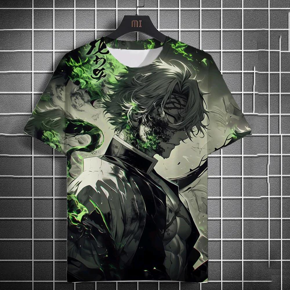 Japanese Graffiti Anime 3D Printed Fashionable Casual Short Sleeved Men's T-shirts - Soft Medium Stretch Polyester Fabric Summer Relaxed Fit Clothing