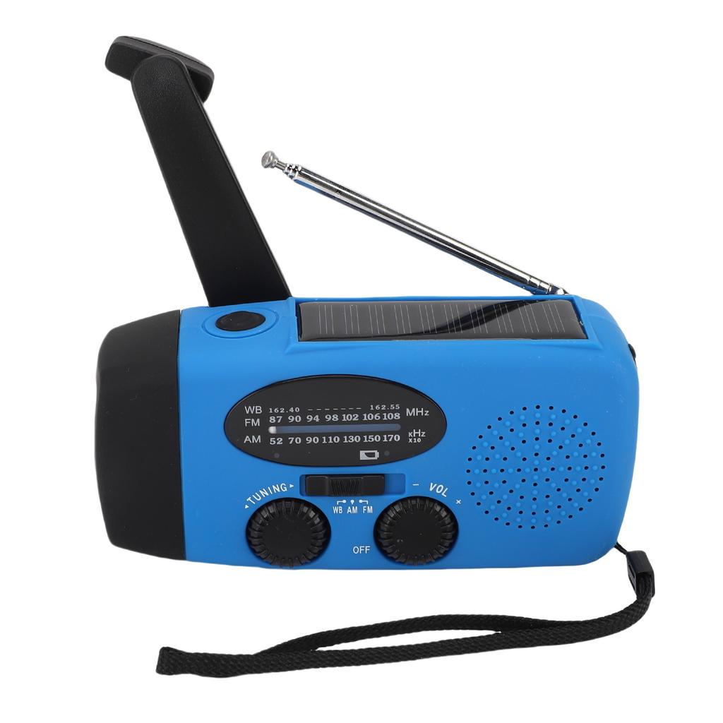 Solar Emergency Hand Crank Radio AM FM WB NOAA Portable Radio with Power Bank LED Light for Outdoor