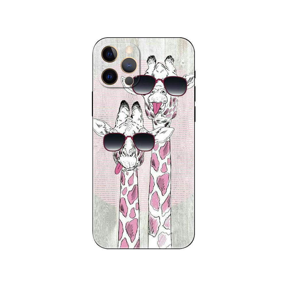 Beautiful Giraffe Animals Phone Case for Iphone 5 5s 2020se 6 6s 7 8 Plus X 10 XR XS 11 12 13 Mini Pro MAX Black Tpu Back Cover