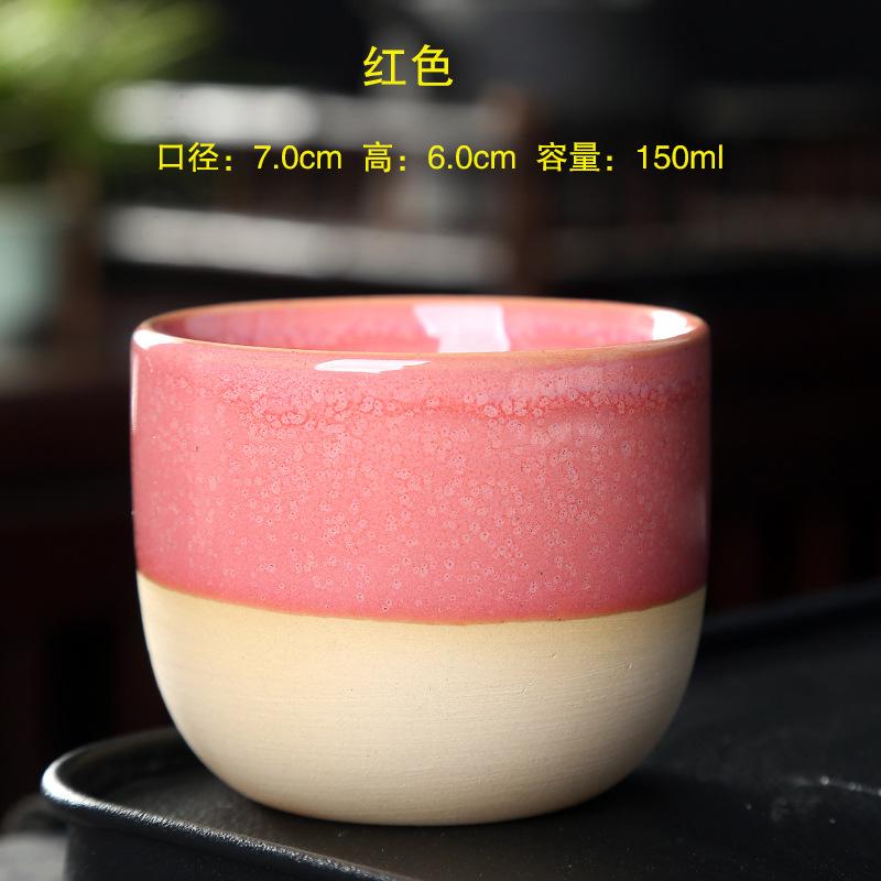 Kiln Change China Ceramic Tea Cup Pottery Jianzhan Drinkware  Temmoku Glaze Porcelain Kung Fu Cups Set for Water Latte Milk