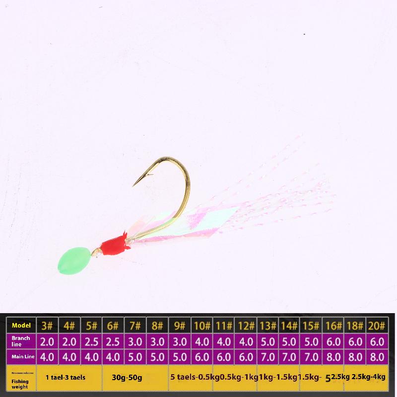 1 Pack Lunker Sabiki Rigs Hooks Saltwater Fishing Lures Luminous Glow Flash Fish Skin Sea Bait Mackerel Pesca Tackle