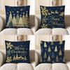 Home Decor Christmas Trees & Stars Pattern Pillow Cover Pattern Cushion Cover Suitable For Sofa Bedroom Car Pillow Cover