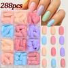 288pcs Matte Finish False Nails Glossy Finish Acrylic Fake Nails Hot Nail Tips Daily Wear