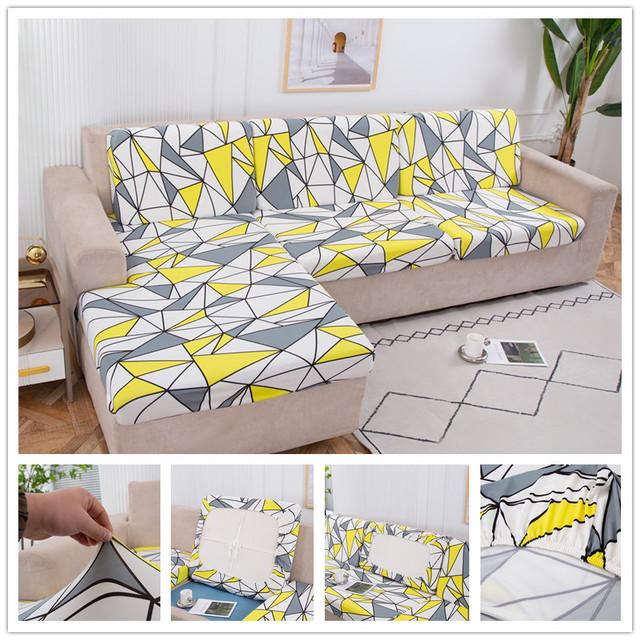 1pc Polyester Sofa Seat Cushion Cover Chair Cover Stretch Machine Washable Removable Slipcover 1 2 3 4 Seat Spandex Sofa Protector