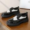Fashion New Designer Men's Rock Punk Black White Mixed Lace Up Height Increasing Casual Shoes Walking Sneakers Zapatos Hombre
