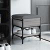 VidaXL Shoe Bench, Storage Bench with Seat, Shoe Rack with Cushion, Modern, Sonoma Grey 42x42x45 835185