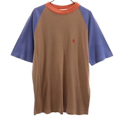 90s Old Short Sleeve Raglan T-shirt L Brown Single Stitch Men's Used