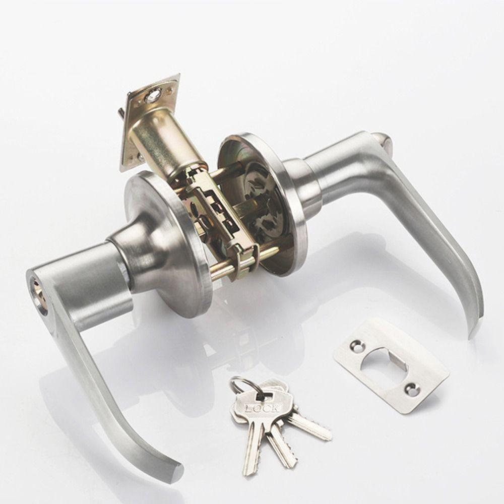 L Handle Lever Door Handle Lock Zinc Alloy Triple Lever Room Lock  Indoor Accessories