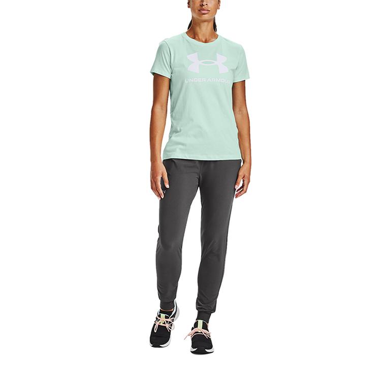 Under Armour Training Sports Casual Breathable Straight T-Shirt Women Tops Green 1356305-403