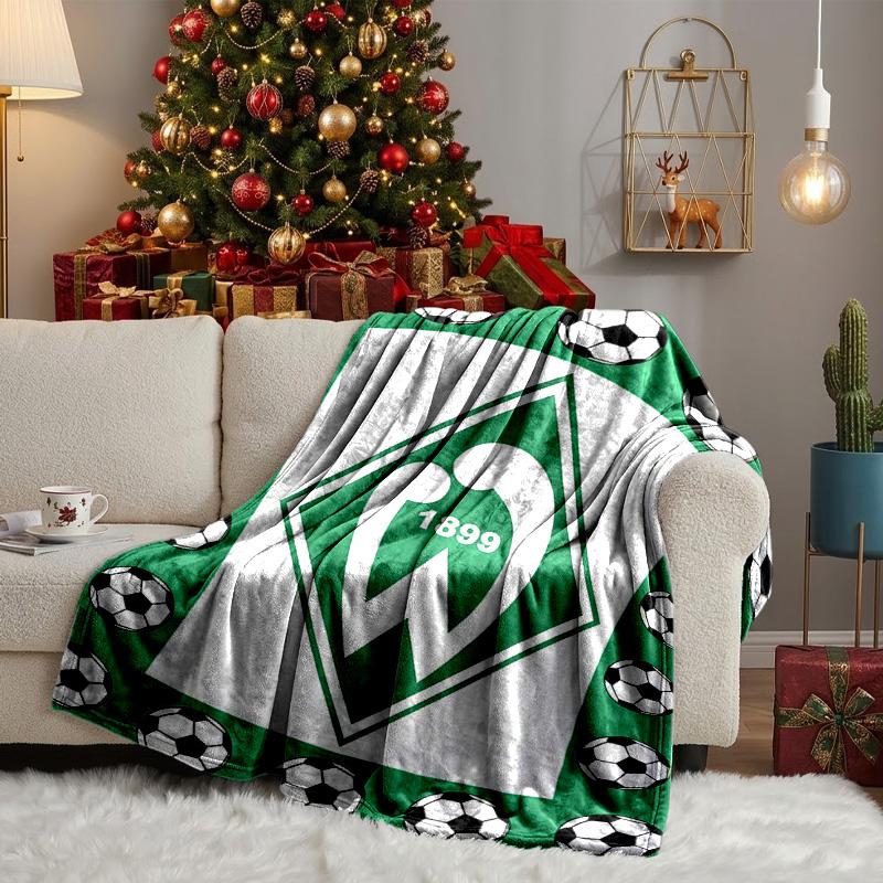 Green Werder Symbol Blanket Lightweight Ideal Bedding Blanket Perfect for Travel, Camping, Living Rooms, Offices, Sofas, Fan Christmas Gift