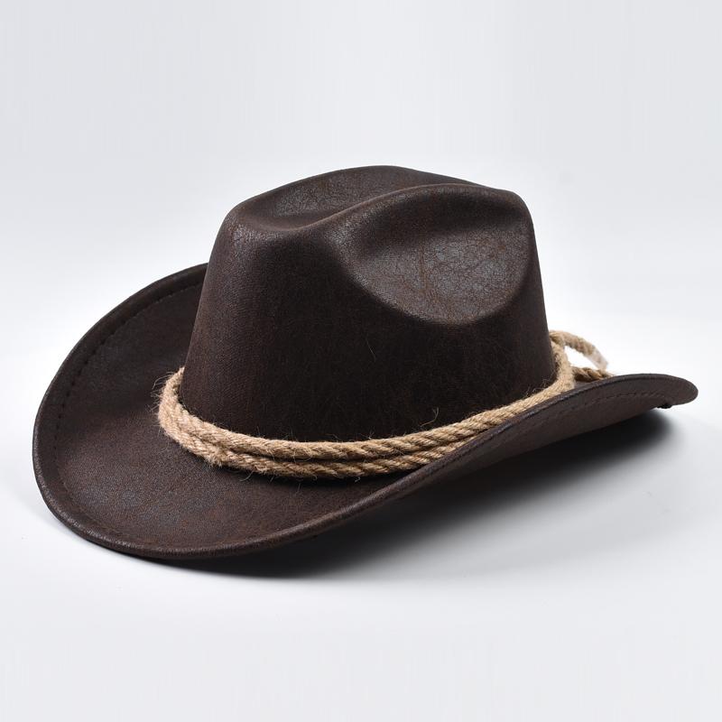 New Western Cowboy Hats Vintage Roll Brim Gentleman Cowgirl Jazz Hat Holidays Party Cosplay Hat