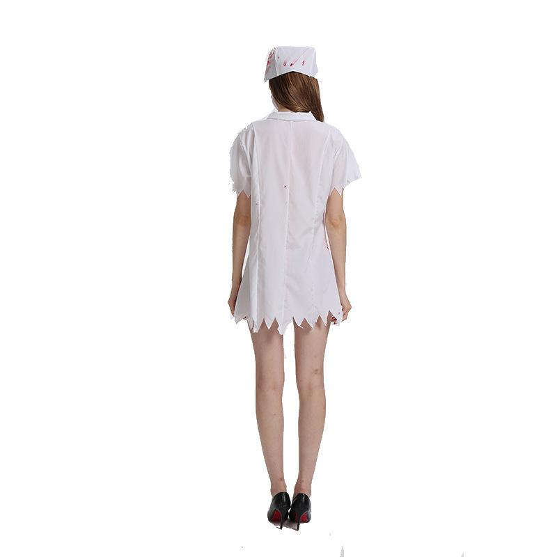 Cosplay Halloween Adulto Maschio Horror Sanguinante Infermiera Donna Dottore Vestiti Costumi per Spettacoli Teatrali Costumi da Zombie Fantasma