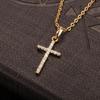 Simple Fashion Cross Alloy Jewelry Exquisite Diamond-encrusted Necklace, Hip-hop Punk Style Pendant for Women Crystal Zircon Men