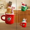 Christmas Santa Claus Resin Ornament Festive Red/White Gingerbread Design with Santa Hat, Broomstick,Candy Canes,Christmas Decorations