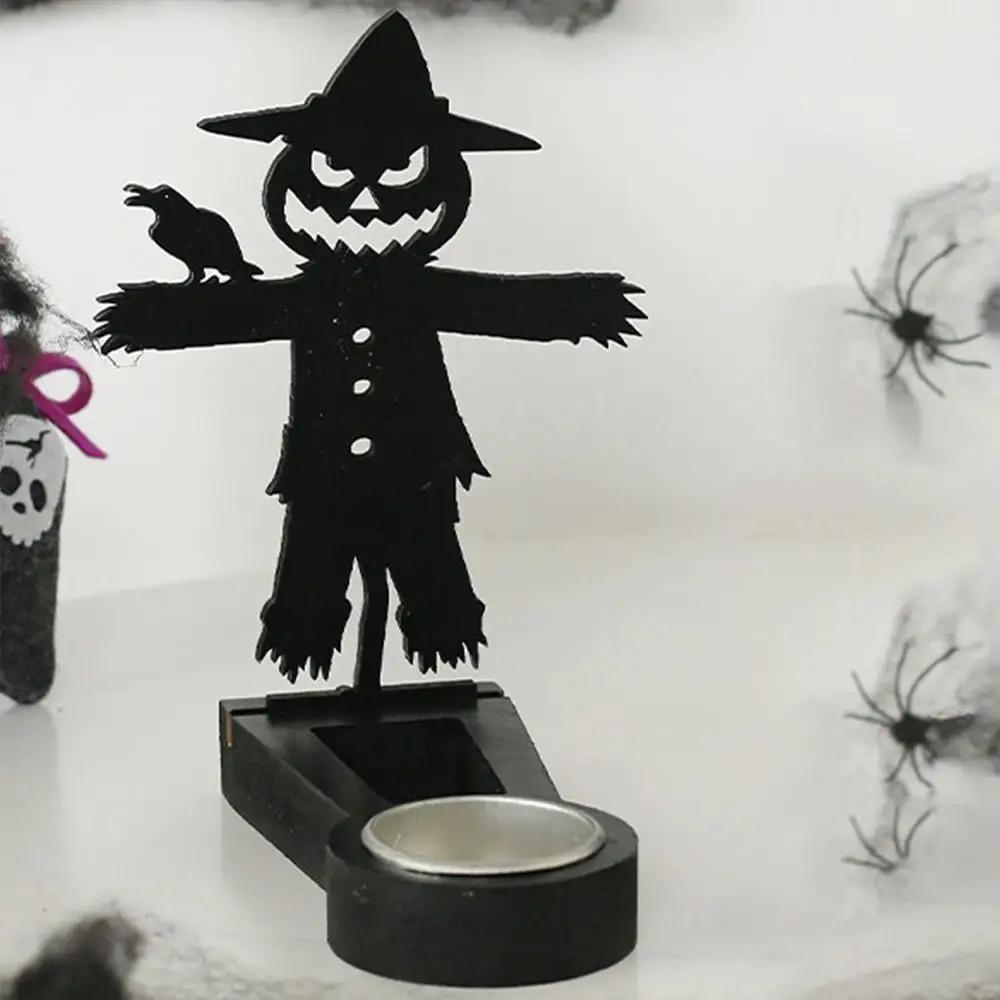 

Funny Spooky Shadow Caster Candlestick Pumpkin Bat Shadow Stand Candle Halloween Party Decor Style 4