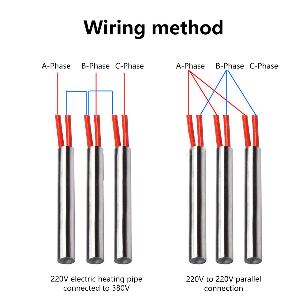Mold Cartridge Heaters Heating Element Cylindrical Tubular Ignition Igniter Hot Rod 6mm/8mm/10mm/12mm Tube AC 220V 100W-200W
