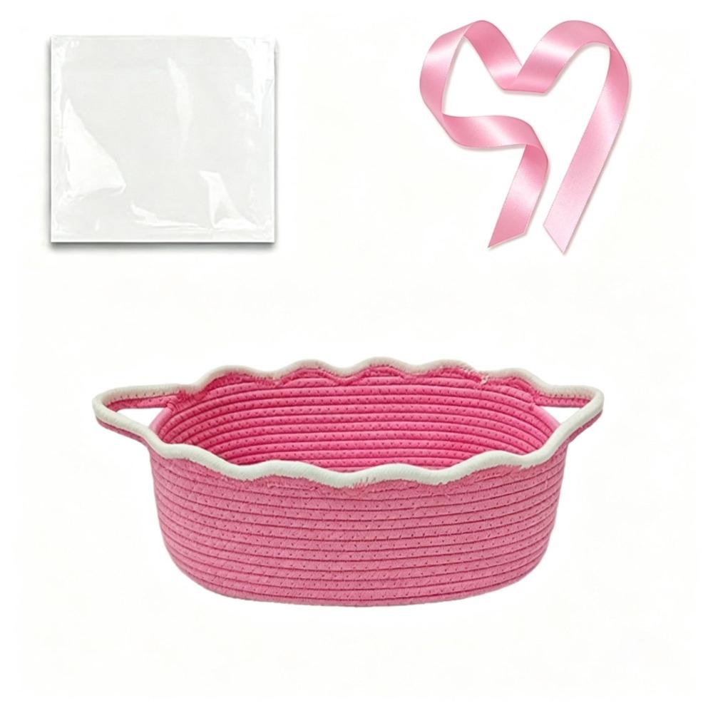 With Handles Cotton Rope Woven Basket Oval Sundries Storage Organizer Laundry Hamper  Nursery