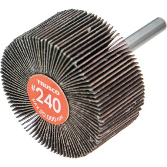 

TRUSCO Economy Flap Shaft Diameter Outer Diameter 50mm x Width 25mm x Shaft Length of Wheel, 6mm, 35mm, #240 (Pack 5) EF5025-240