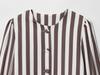 Elegant Women's Long Sleeve Striped Doll Collar Shirt