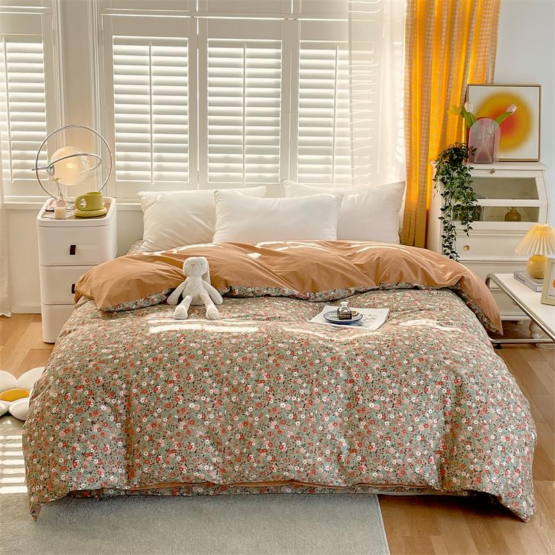 

Floral Duvet Cover Botanical Flowers Pattern Bedding Cotton Comforter Cover Lightweight Boho Floral Quilt Cover for Girls Women 150x200cm Single 1Pc