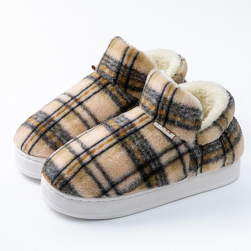 2025 new elderly cotton shoes autumn and winter indoor home non-slip thick-soled velvet thermal bag and cotton slippers