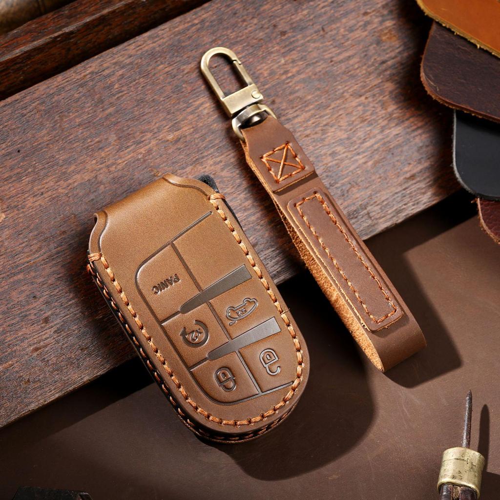 Jeep & Dodge Leather Car Key Bag