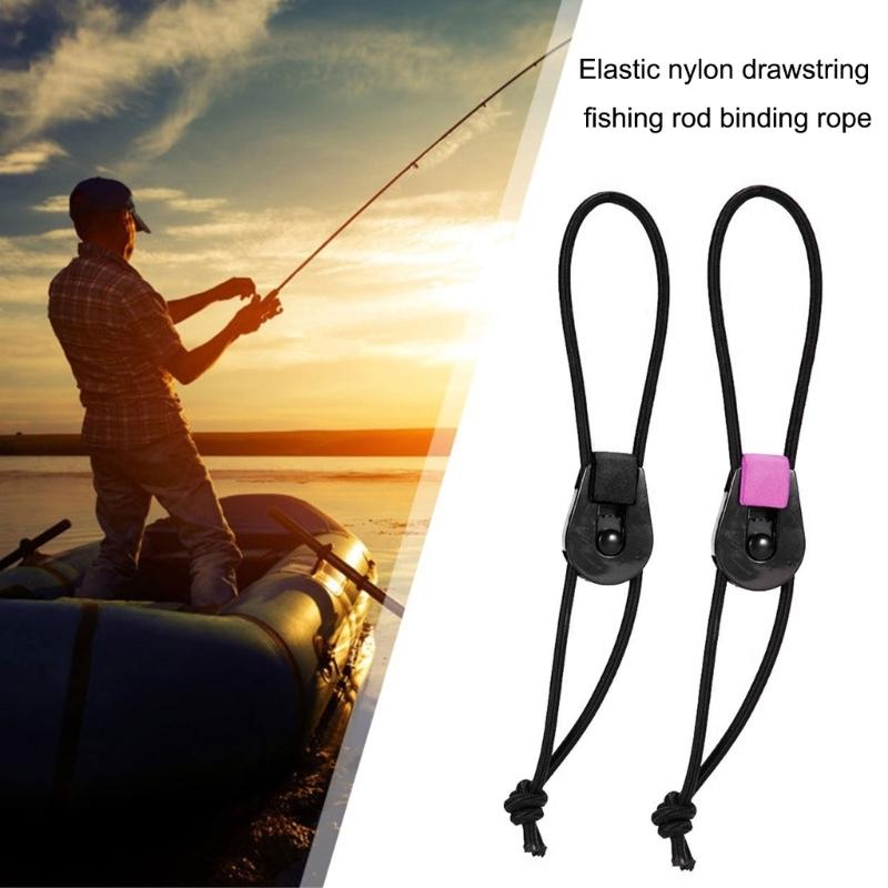 Cord For Fishing Gear Adjustable Length Anti Tear Design Elastic Fishing Rod Tie Rod Rope Wrap Strap