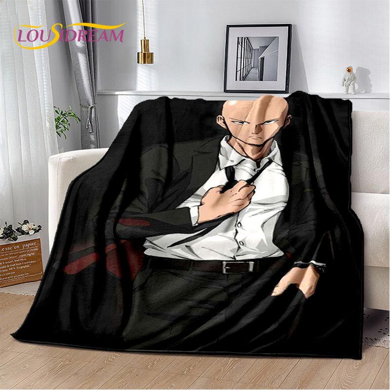 ONE PUNCH MAN Anime kreslená měkká plyšová deka, flanelová deka přehoz do obývacího pokoje Ložnice Pohovka Pohovka Piknikový kryt pro děti