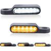 TSUNG Motorcycle Sequential LED Turn Signals Front Handlebar Blinkers Mini Flowing Marker Light Universal Cruiser Touring Bobber Cafe Racer Street