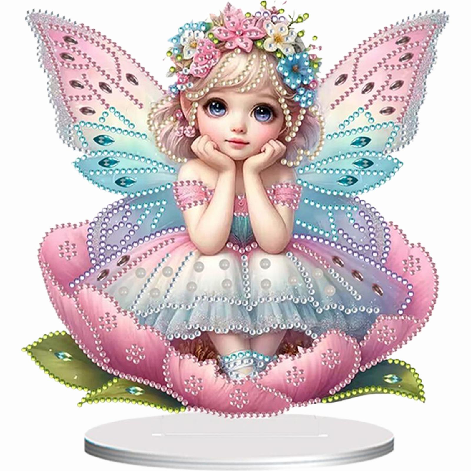 

2D Flat Angel Girl DIY Table Top Diamond Painting Ornament Kits Diamond Painting Desktop Ornaments Kit Bedroom Table Decoration